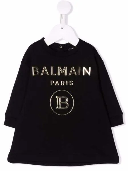 Balmain Kids платье-джемпер с логотипом
