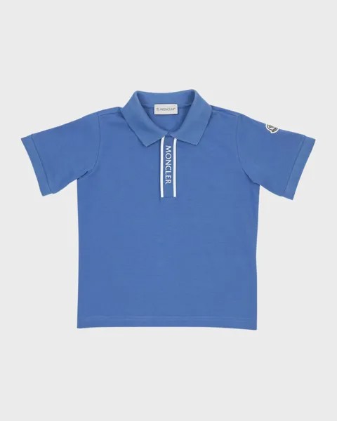 Рубашка-поло для мальчика с короткими рукавами Moncler, цвет Blue