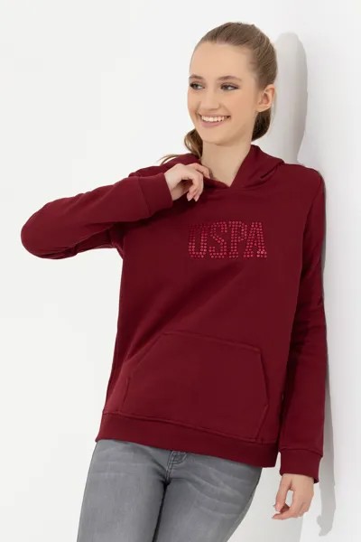 Худи женское U.S. POLO Assn. G082SZ0820GIZMO-SK022 бордовое S