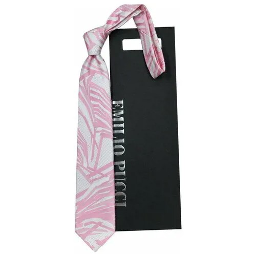 Галстук Emilio Pucci, натуральный шелк, широкий, для мужчин, розовый