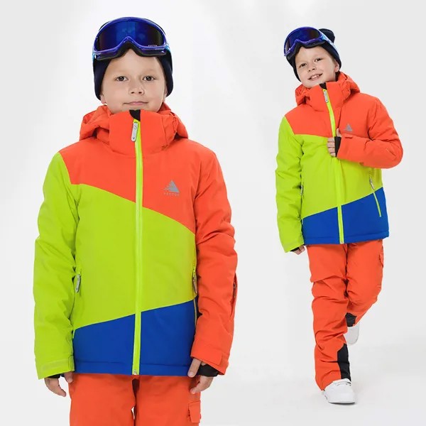 Зимний разноцветный лыжный костюм для мальчиков и девочек, лыжная куртка, спортивная одежда для путешествий, альпинизма