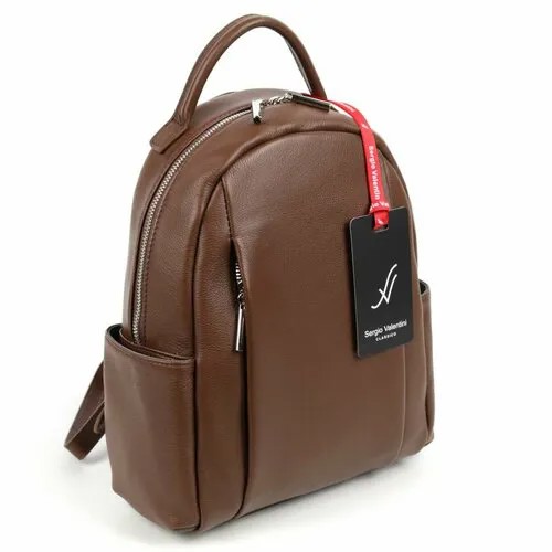 Рюкзак Sergio Valentini, фактура гладкая, коричневый