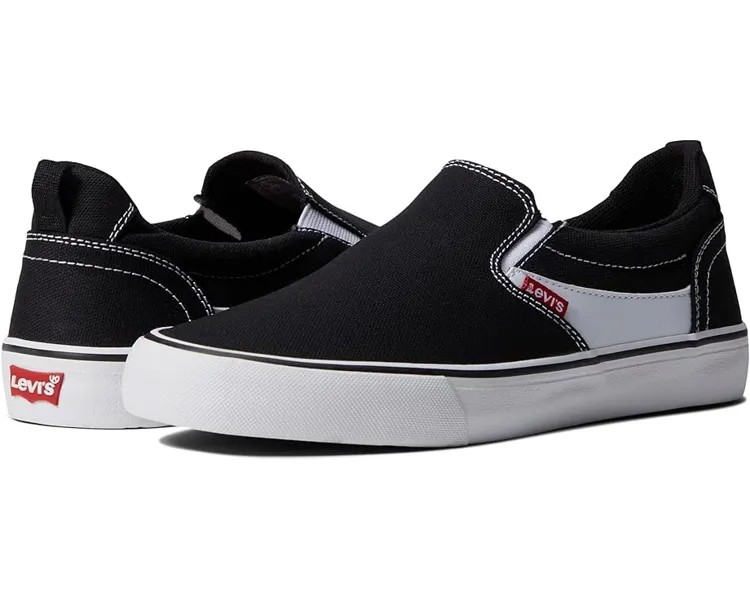 Кроссовки Levi's Shoes Naya Slip-On Court Canvas, черный/белый