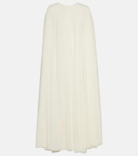 Свадебное платье миди оливкового цвета с накидкой Emilia Wickstead, белый