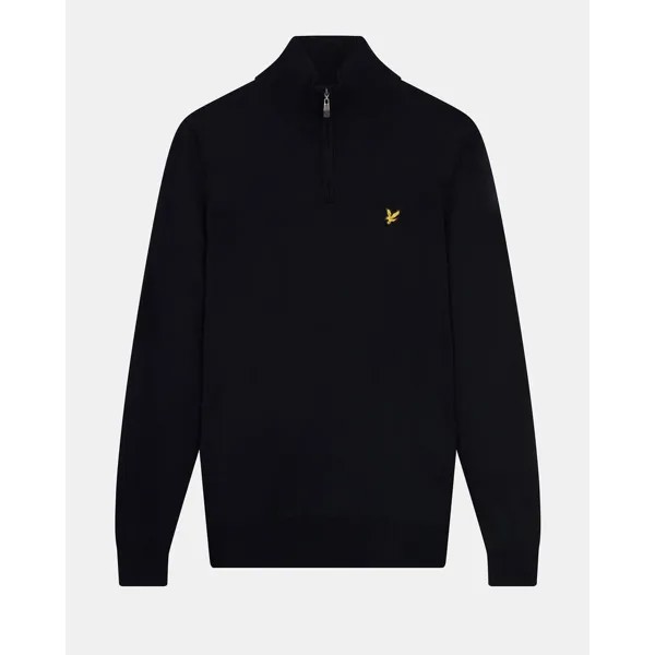 Свитер Lyle & Scott Core Merino Mix Half Zip, черный
