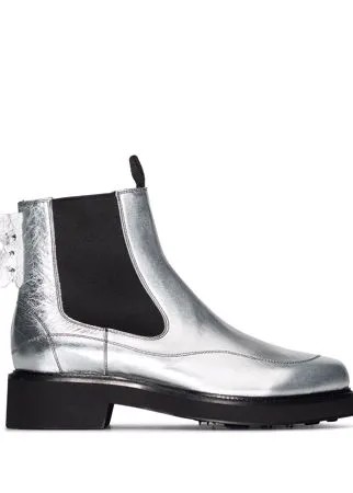 Off-White ботинки челси с эффектом металлик