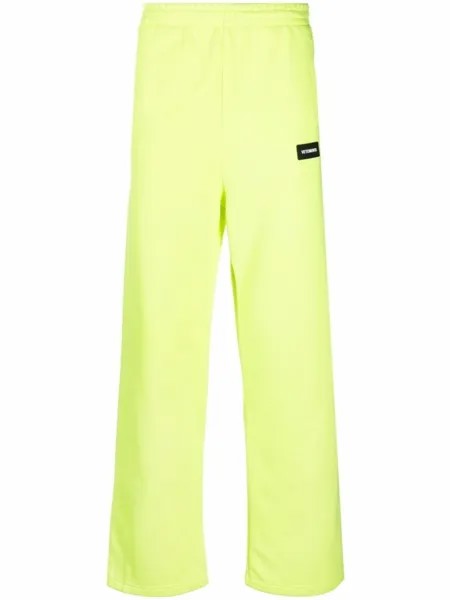 VETEMENTS спортивные брюки с нашивкой-логотипом, желтый