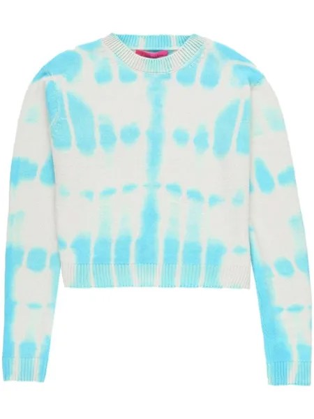 Кашемировый джемпер с принтом Tie Dye The Elder Statesman, белый