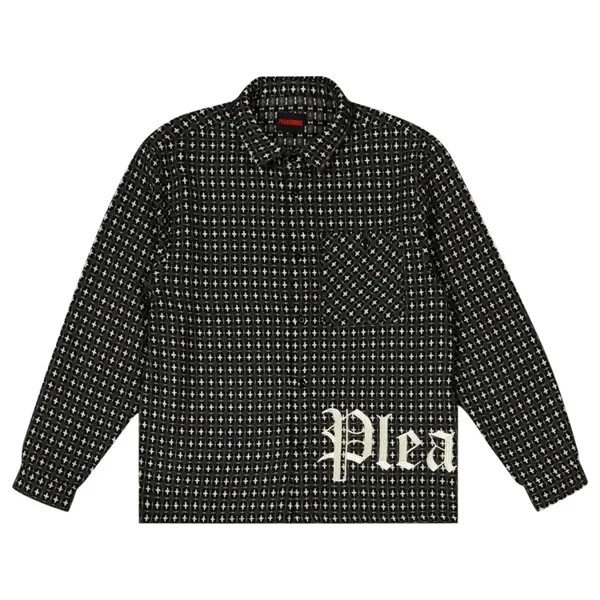 Рубашка Pleasures Cross Work Shirt, серый