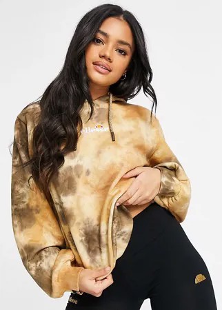 Кремовый худи с принтом тай-дай ellesse – эксклюзивно для ASOS-Белый