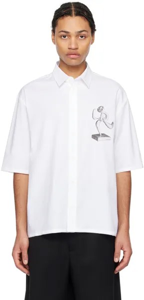 Рубашка Les Sculptures 'La chemise Cabri' белого цвета Jacquemus