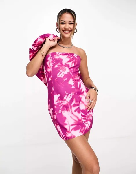 Розовое мини-платье-бандо Kyo The Brand