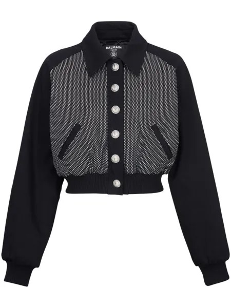 Balmain укороченная куртка с логотипом, черный