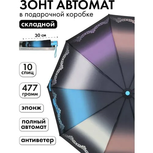 Зонт Popular, бирюзовый, фиолетовый