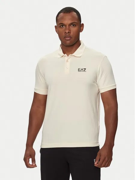 Поло стандартного кроя Ea7 Emporio Armani, бежевый