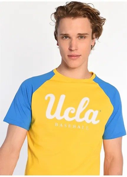 Желтая мужская футболка с круглым вырезом Ucla