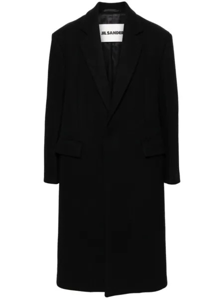 Jil Sander шерстяное пальто, черный