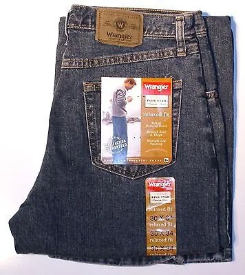 Новые мужские джинсы свободного кроя Wrangler Five Star в винтажном джинсовом цвете всех размеров