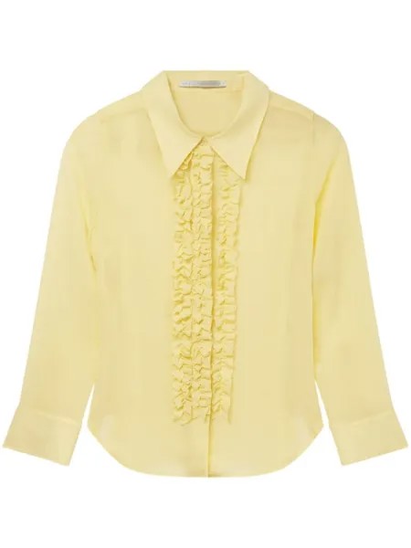 Stella McCartney шелковая рубашка с оборками, желтый