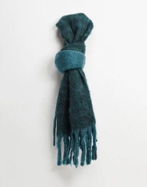 Синий шарф с кисточками French Connection