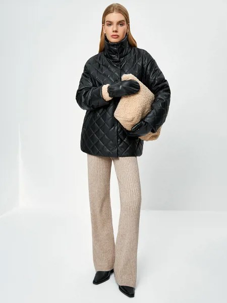 Кожаная куртка женская ZARINA 3122436136 черная M