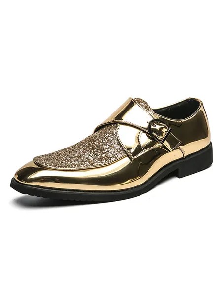 Milanoo Oxfords Shoes For Man Modern Round Toe Slip-On PU Leather Oxfords Shoes