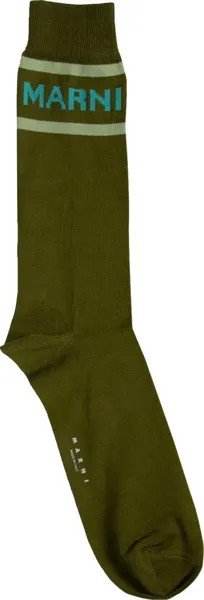 Носки Marni 'Lawn Green', зеленый