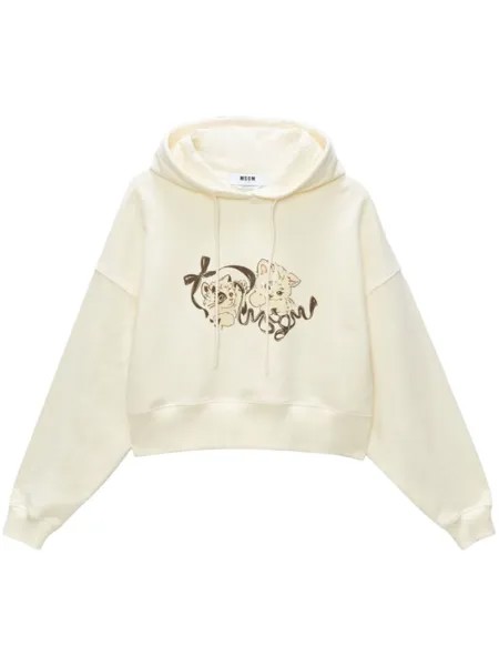 MSGM худи с принтом, нейтральный цвет