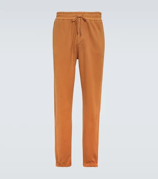 Хлопковые спортивные штаны Saint Laurent, апельсин