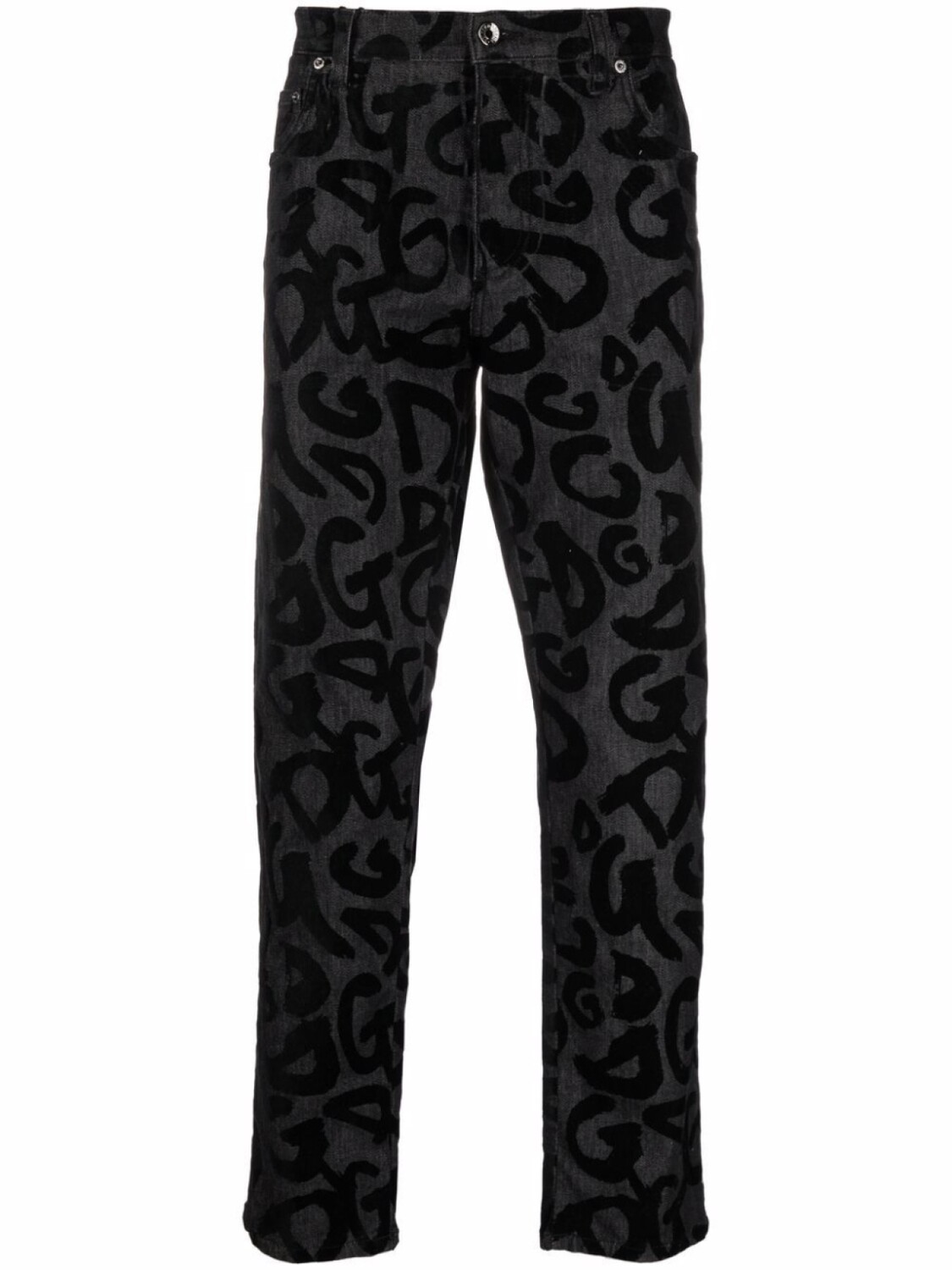 Dolce & Gabbana джинсы прямого кроя с логотипом, черный