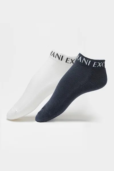 Короткие носки с логотипом - 2 пары Armani Exchange, белый