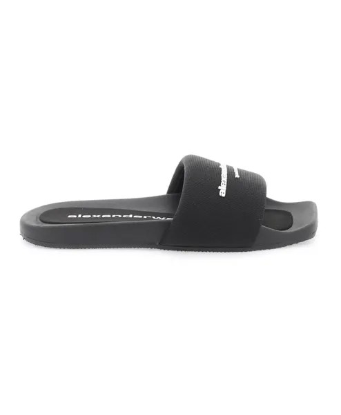 Резиновые сандалии с логотипом Alexander Wang, черный