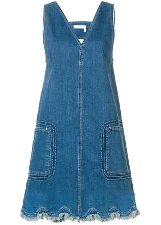 See by Chloé джинсовое платье с V-образным вырезом