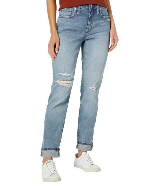 Джинсы Madewell, The High-Rise Slim Boyjean in Birchwood Wash