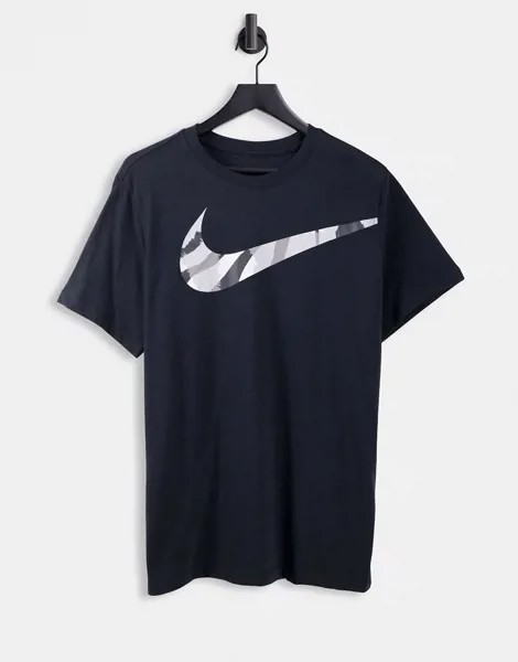 Черная футболка с логотипом-галочкой Nike Training Sport-Черный цвет