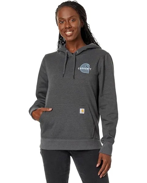 Толстовка Carhartt Rain Defender Relaxed Fit Midweight Chest Graphic, цвет Carbon Heather