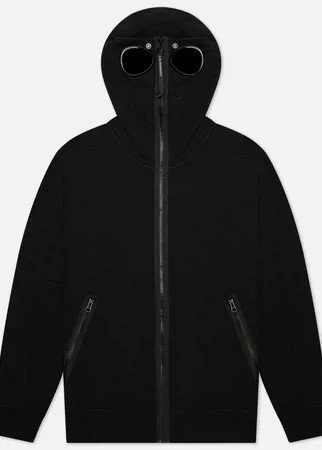 Мужская толстовка C.P. Company Diagonal Raised Fleece Explorer Goggle Hoodie, цвет чёрный, размер S