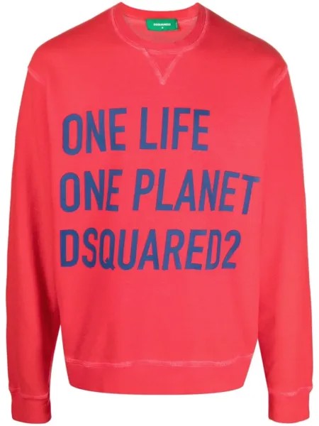 Dsquared2 толстовка с надписью, красный