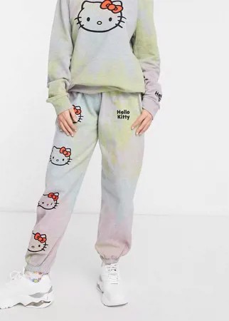 Разноцветные джоггеры свободного кроя от комплекта New Girl Order x Hello Kitty-Серый