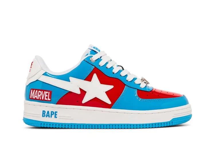 Кроссовки BAPE Marvel Comics x Bapesta FS-001 Low 'Captain America', синий