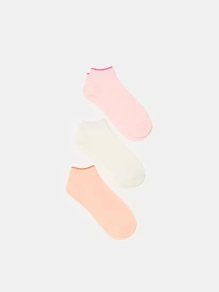 Три упаковки эластичных носков для обуви Ovs, цвет white/pink