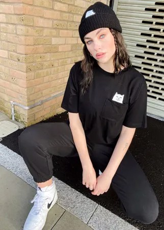 Черная футболка с принтом кота Нермала RIPNDIP-Черный цвет
