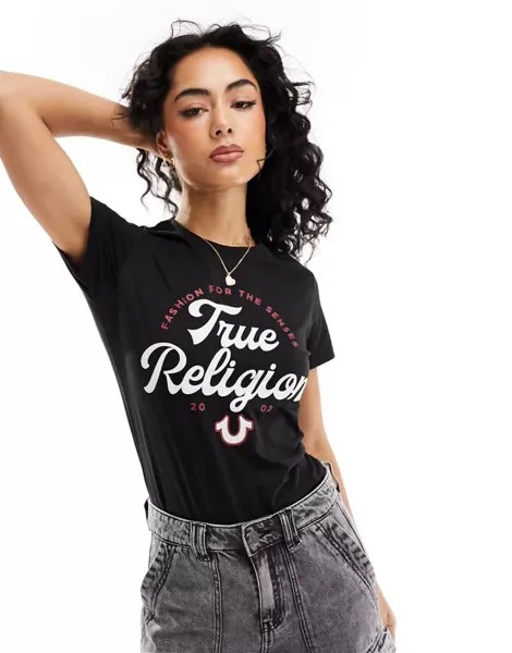 Черная футболка с логотипом True Religion