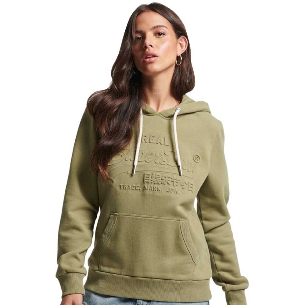 Худи Superdry Vintage Logo Emboss, зеленый