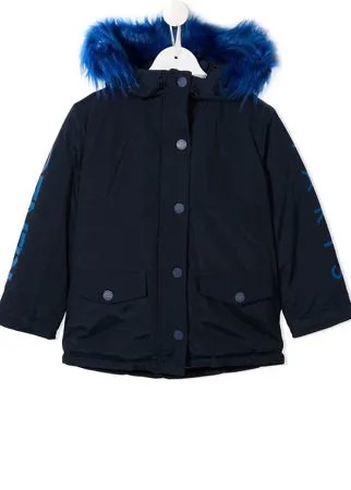 Kenzo Kids парка с искусственным мехом и логотипом
