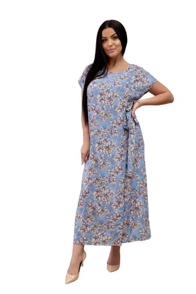 Платье женское LikaDress 18-1591 голубое 58 RU