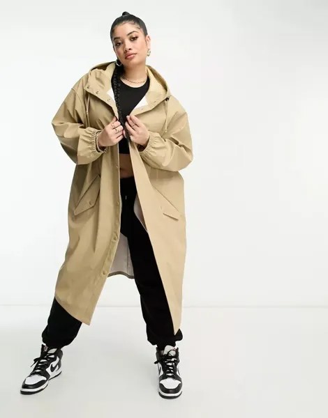 Прорезиненная парка ASOS DESIGN Curve