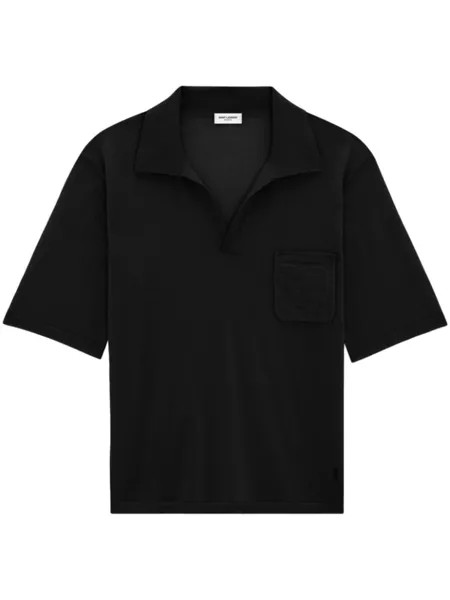 Saint Laurent рубашка поло Cassandre, черный