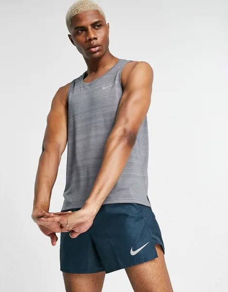 Серая майка Nike Running Dri-FIT Miler-Серый