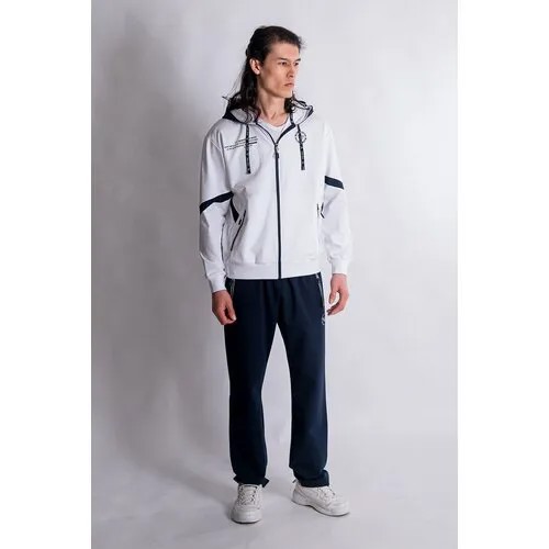 Костюм Bilcee, толстовка и брюки, капюшон, карманы, размер 50, синий, белый